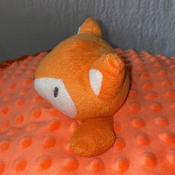 Fox Security Blanket Minky Dot Back Satin & Trim Baby Lovey Plush - Picture 3 of 10